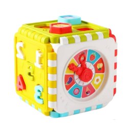 LEAN Toys Kostka Edukacyjna Sorter Cyferki Wzory Zegar Kolorowa