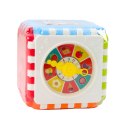 LEAN Toys Kostka Edukacyjna Sorter Cyferki Wzory Zegar Kolorowa