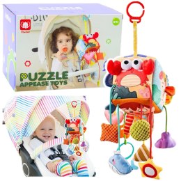 LEAN Toys Kostka Sensoryczna Zawieszka Do Łóżeczka Zwierzęta Morskie