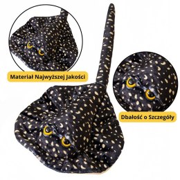 LEAN Toys Maskotka Pluszowa Płaszczka Przytulanka Czarna W Kropki 50cm