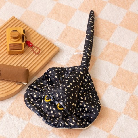 LEAN Toys Maskotka Pluszowa Płaszczka Przytulanka Czarna W Kropki 50cm LEAN Toys Maskotka Pluszowa Płaszczka Przytulanka Czarna W Kropki 50cm