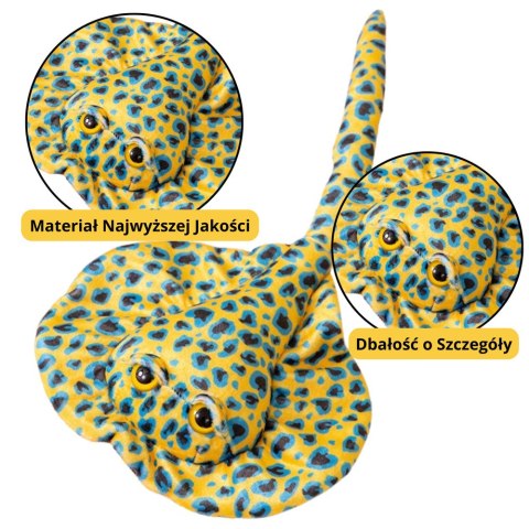LEAN Toys Maskotka Pluszowa Płaszczka Przytulanka Żółta W Kropki 50cm LEAN Toys Maskotka Pluszowa Płaszczka Przytulanka Żółta W Kropki 50cm