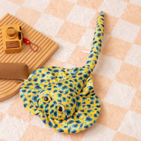 LEAN Toys Maskotka Pluszowa Płaszczka Przytulanka Żółta W Kropki 50cm LEAN Toys Maskotka Pluszowa Płaszczka Przytulanka Żółta W Kropki 50cm