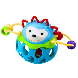 LEAN Toys Miękka Piłka Jeż Kulka Z Grzechotką Zabawka Sensoryczna Niebieska