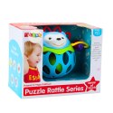 LEAN Toys Miękka Piłka Jeż Kulka Z Grzechotką Zabawka Sensoryczna Niebieska