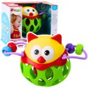 LEAN Toys Miękka Piłka Sowa Kulka Z Grzechotką Zabawka Sensoryczna Zielona