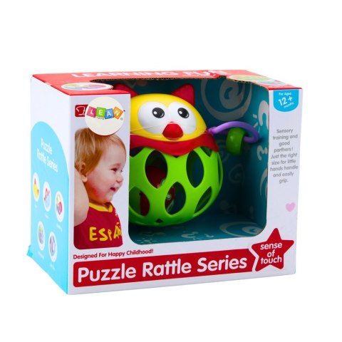 LEAN Toys Miękka Piłka Sowa Kulka Z Grzechotką Zabawka Sensoryczna Zielona LEAN Toys Miękka Piłka Sowa Kulka Z Grzechotką Zabawka Sensoryczna Zielona