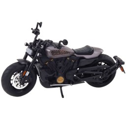 LEAN Toys Motocykl Chopper Metalowy Światła Dźwięki Czarny Szare Elementy 1:12