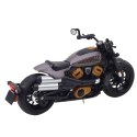 LEAN Toys Motocykl Chopper Metalowy Światła Dźwięki Czarny Szare Elementy 1:12
