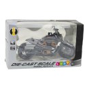 LEAN Toys Motocykl Chopper Metalowy Światła Dźwięki Czarny Szare Elementy 1:12