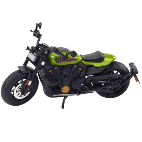 LEAN Toys Motocykl Chopper Metalowy Światła Dźwięki Czarny Zielone Elementy 1:12 LEAN Toys Motocykl Chopper Metalowy Światła Dźwięki Czarny Zielone Elementy 1:12