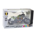 LEAN Toys Motocykl Chopper Metalowy Światła Dźwięki Czarny Zielone Elementy 1:12