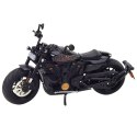 LEAN Toys Motocykl Chopper Metalowy Światła Dźwięki Czarny Złote Elementy 1:12