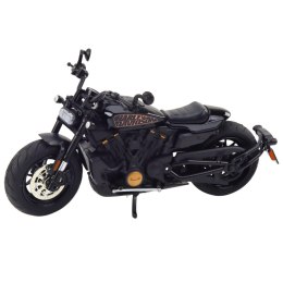 LEAN Toys Motocykl Chopper Metalowy Światła Dźwięki Czarny Złote Elementy 1:12