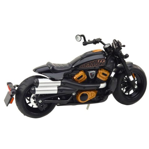LEAN Toys Motocykl Chopper Metalowy Światła Dźwięki Czarny Złote Elementy 1:12 LEAN Toys Motocykl Chopper Metalowy Światła Dźwięki Czarny Złote Elementy 1:12