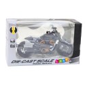 LEAN Toys Motocykl Chopper Metalowy Światła Dźwięki Czarny Złote Elementy 1:12