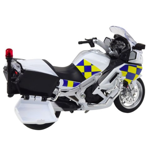 LEAN Toys Motocykl Policyjny Metalowy Światła Dźwięki Biały 1:12 LEAN Toys Motocykl Policyjny Metalowy Światła Dźwięki Biały 1:12