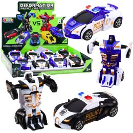 LEAN TOYS Auto Robot 2w1 Samochód Sportowy Policyjny Napęd Mix