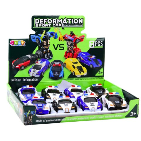 LEAN TOYS Auto Robot 2w1 Samochód Sportowy Policyjny Napęd Mix LEAN TOYS Auto Robot 2w1 Samochód Sportowy Policyjny Napęd Mix