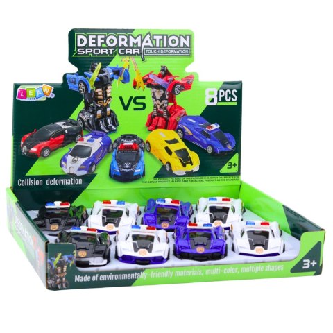 LEAN TOYS Auto Robot 2w1 Sportowy Samochód Policyjny Napęd Mix LEAN TOYS Auto Robot 2w1 Sportowy Samochód Policyjny Napęd Mix