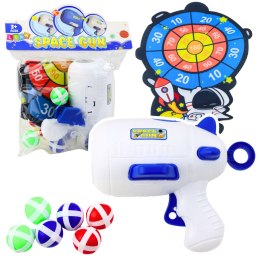 LEAN TOYS Gra Zręcznościowa Strzał Do Celu Pistolet Kulki Na Rzep Kosmos