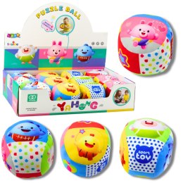 LEAN TOYS Miękka Piłka Z Grzechotką Dla Malucha Kolorowa 9cm