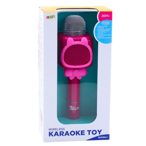 LEAN Toys Bezprzewodowy Mikrofon Bluetooth Do Karaoke Nagrywanie Zmiana Głosu Różowy LEAN Toys Bezprzewodowy Mikrofon Bluetooth Do Karaoke Nagrywanie Zmiana Głosu Różowy