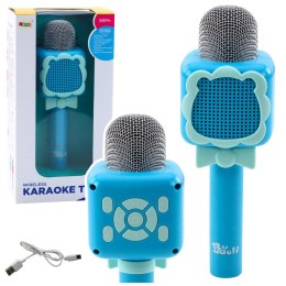 LEAN Toys Bezprzewodowy Mikrofon Bluetooth Karaoke Nagrywanie Zmiana Głosu Niebieski