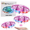 LEAN Toys Dron UFO Sterowany Ręką RC Światła LED Różowy