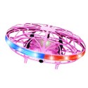 LEAN Toys Dron UFO Sterowany Ręką RC Światła LED Różowy