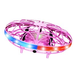 LEAN Toys Dron UFO Sterowany Ręką RC Światła LED Różowy