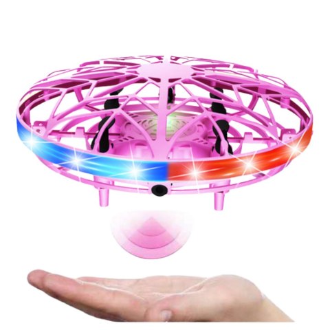 LEAN Toys Dron UFO Sterowany Ręką RC Światła LED Różowy LEAN Toys Dron UFO Sterowany Ręką RC Światła LED Różowy