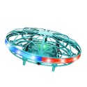 LEAN Toys Dron UFO Sterowany Ręką RC Światła LED Turkusowy