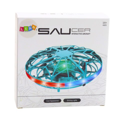LEAN Toys Dron UFO Sterowany Ręką RC Światła LED Turkusowy LEAN Toys Dron UFO Sterowany Ręką RC Światła LED Turkusowy