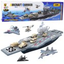 LEAN Toys Duży Lotniskowiec Wojskowy Myśliwce Czołgi Pojazdy 70cm