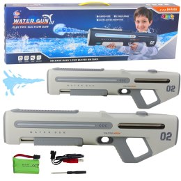 LEAN Toys Elektryczny Automatyczny Karabin Pistolet Na Wodę Biało Szary 1000ml 61cm