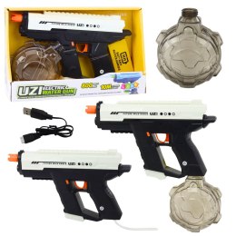 LEAN Toys Elektryczny Pistolet Na Wodę Automatyczny 10m Czarno Biały 800ml