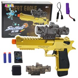 LEAN Toys Elektryczny Pistolet na Kulki Wodne Strzałki Piankowe Złoty