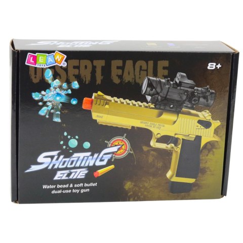 LEAN Toys Elektryczny Pistolet na Kulki Wodne Strzałki Piankowe Złoty LEAN Toys Elektryczny Pistolet na Kulki Wodne Strzałki Piankowe Złoty