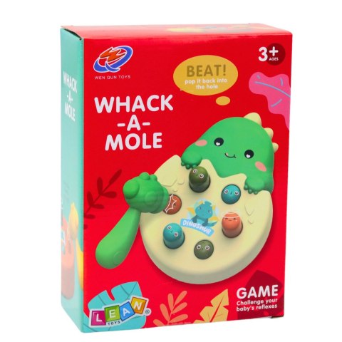 LEAN Toys Gra Zrecznościowa Mini Whack A Mole Dinozaur W Jajku Zielony LEAN Toys Gra Zrecznościowa Mini Whack A Mole Dinozaur W Jajku Zielony