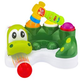LEAN Toys Gra Zręcznościowa Zbijak Piłeczek Zjeżdżalnia Młotek Interaktywny Krokodyl