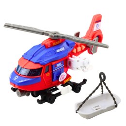 LEAN Toys Helikopter Ratunkowy Nosze Hak Wciągarka Napęd Światła Dźwięki Mix