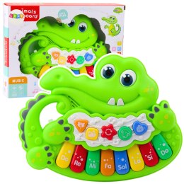 LEAN Toys Interaktywne Pianinko Dla Malucha Światła Dźwięki Odgłosy Zwierząt Zielone