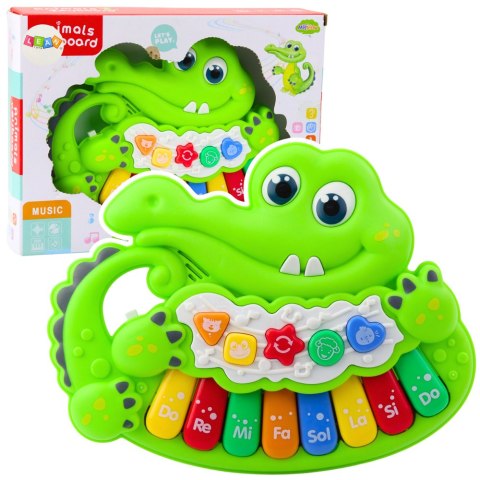LEAN Toys Interaktywne Pianinko Dla Malucha Światła Dźwięki Odgłosy Zwierząt Zielone LEAN Toys Interaktywne Pianinko Dla Malucha Światła Dźwięki Odgłosy Zwierząt Zielone