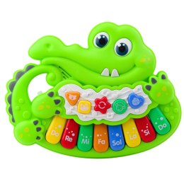 LEAN Toys Interaktywne Pianinko Dla Malucha Światła Dźwięki Odgłosy Zwierząt Zielone