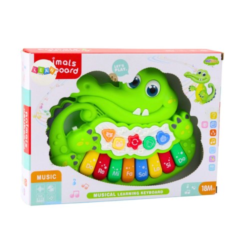 LEAN Toys Interaktywne Pianinko Dla Malucha Światła Dźwięki Odgłosy Zwierząt Zielone LEAN Toys Interaktywne Pianinko Dla Malucha Światła Dźwięki Odgłosy Zwierząt Zielone