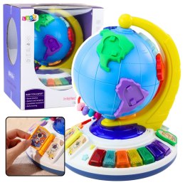 LEAN Toys Interaktywny Globus Edukacyjny Muzyczny Dla Malucha Kontynenty Zwierzęta
