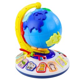 LEAN Toys Interaktywny Globus Edukacyjny Muzyczny Dla Malucha Kontynenty Zwierzęta