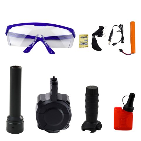 LEAN Toys Karabin AK Na Kulki Wodne Hydrożelowe Celownik Akcesoria Okulary 96cm LEAN Toys Karabin AK Na Kulki Wodne Hydrożelowe Celownik Akcesoria Okulary 96cm