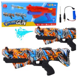 LEAN Toys Karabin Na Wodę Elektryczny Automatyczny Graffiti Pomarańczowy Zasięg 10m